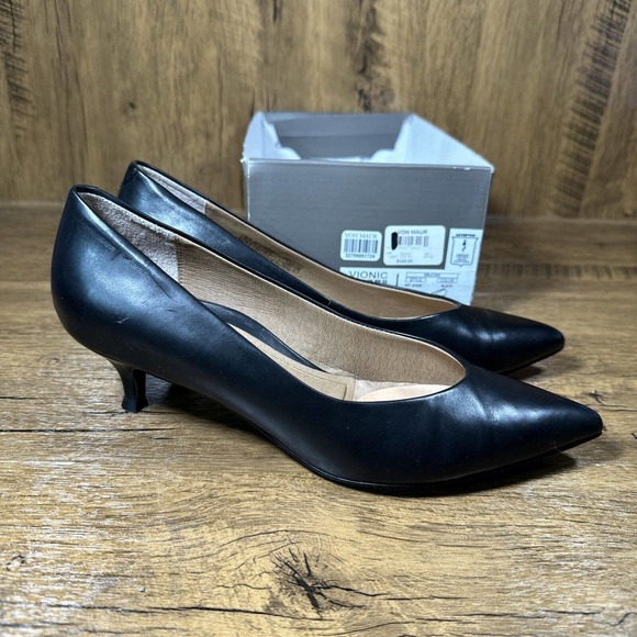 Vionic Shoes - Vionic Womens Kit Josie 389 Black Leather Dress Pumps Shoes 7 EUC